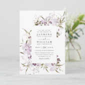 Wilde Bloemen Weide Elegante Moderne QR Code Trouw Kaart (Staand voorkant)