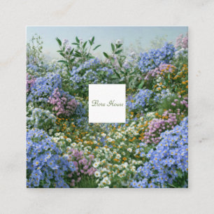 Wilde Bloemen Weide Vierkant Frame Boheemse Stijl Vierkante Visitekaartje