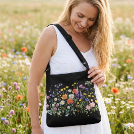 Wilde bloemen weide waterverf.  crossbody tas