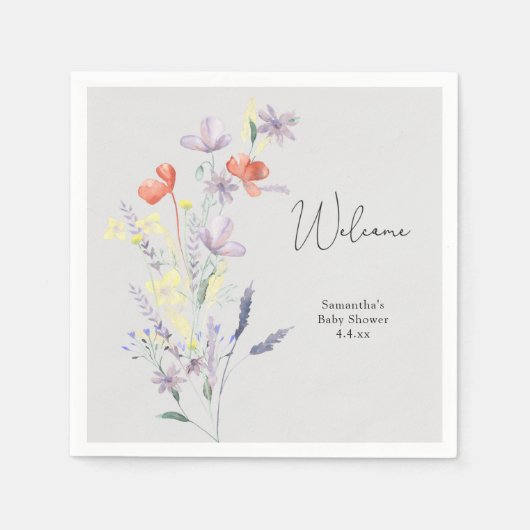 Wilde Bloemen Welkom Servet (Voorkant)