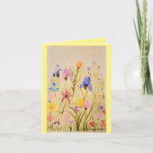 Wilde bloemen wenskaart kaart (Voorkant)