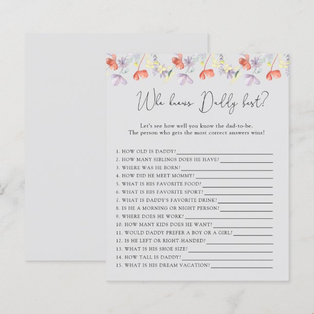 Wilde bloemen Wie kent Papa het best (Voorkant / Achterkant)