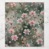 wilde bloemen wijn etiket (Enkel label)