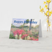 Wilde bloemen, wijngaarden en verjaardagen kaart (Gele Bloem)