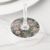 wilde bloemen wijnglaslabel (Dichtbij)