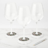wilde bloemen wijnglaslabel (Set)