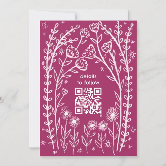 Wilde Bloemen Wijnranken Trouw Save the Date Aange (Achterkant)