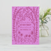 Wilde Bloemen Wijnstok Bruiloft Bewaar de Datum Aa Save The Date (Staand voorkant)