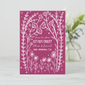 Wilde Bloemen Wijnstok Bruiloft Bewaar de Datum Aa Save The Date (Staand voorkant)