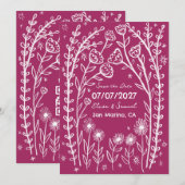 Wilde Bloemen Wijnstok Bruiloft Bewaar de Datum Aa Save The Date (Voorkant / Achterkant)