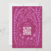 Wilde Bloemen Wijnstok Bruiloft Bewaar de Datum Aa Save The Date (Achterkant)