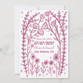 Wilde Bloemen Wijnstok Bruiloft Save the Date Aang (Voorkant)