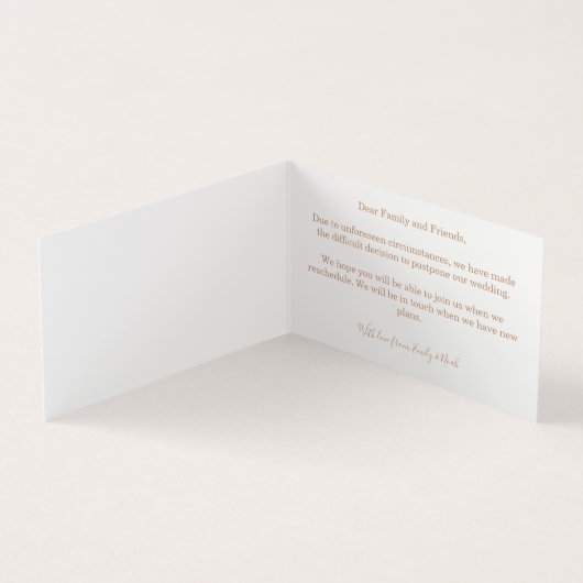 Wilde bloemen Wijziging plannen uitstellen huwelij Visitekaartje (Binnen)