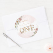 Wilde bloemen wild Een meisje bloesem blush roze Ronde Sticker (Envelop)