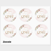 Wilde bloemen wild Een meisje bloesem blush roze Ronde Sticker (Vel)