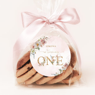 Wilde bloemen wild Een meisje bloesem blush roze Ronde Sticker