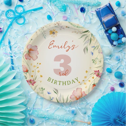 Wilde bloemen Wilde bloemen Meisl Birthday Part Papieren Bordje (Feest)