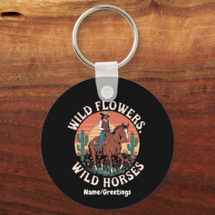 Wilde Bloemen & Wilde Paarden Een Verbluffende Tri Sleutelhanger
