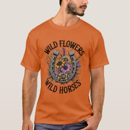 Wilde bloemen Wilde paarden T-shirt