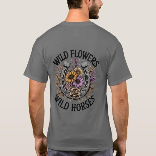 Wilde bloemen Wilde paarden T-shirt (Achterkant)