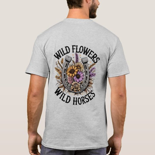 Wilde bloemen Wilde paarden T-shirt (Achterkant)