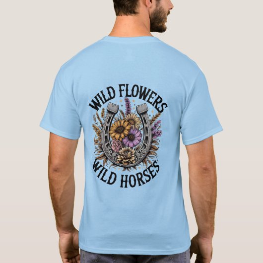 Wilde bloemen Wilde paarden T-shirt (Achterkant)