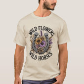 Wilde bloemen Wilde paarden T-shirt (Voorkant)
