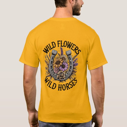 Wilde bloemen Wilde paarden T-shirt (Achterkant)