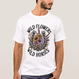 Wilde bloemen Wilde paarden T-shirt