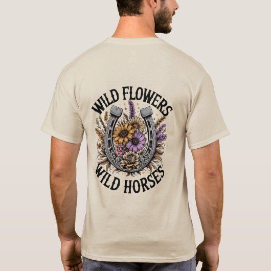 Wilde bloemen Wilde paarden T-shirt (Achterkant)