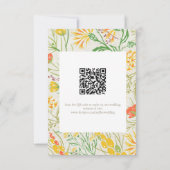 Wilde Bloemen Wilde Weide QR Code Buiten Trouwen RSVP Kaartje (Achterkant)