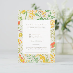 Wilde Bloemen Wilde Weide QR Code Buiten Trouwen RSVP Kaartje