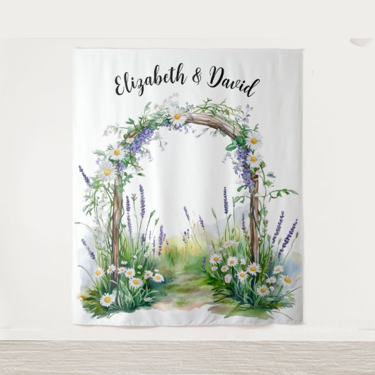 Wilde Bloemen Wispelturige Achtergrond Wandkleed (Voorkant)