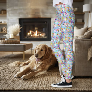 Wilde bloemen Witte Berggeit Natuur Wilde Dieren Leggings