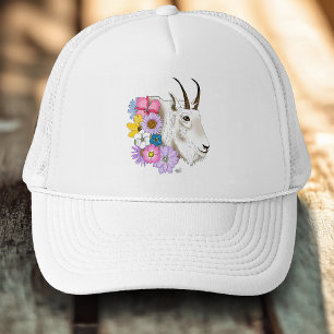 Wilde bloemen Witte Berggeit Natuur Wilde dieren Trucker Pet