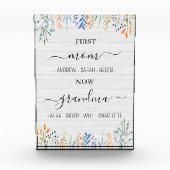 Wilde Bloemen Witte Hout Cute Aandenken voor Oma Fotoblokken (Voorkant)