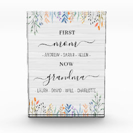 Wilde Bloemen Witte Hout Cute Aandenken voor Oma Fotoblokken