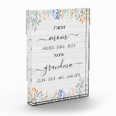 Wilde Bloemen Witte Hout Cute Aandenken voor Oma Fotoblokken (Links)