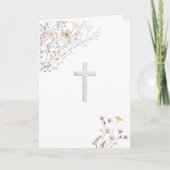 Wilde bloemen Witte Kruis Religieus Kaart (Voorkant)