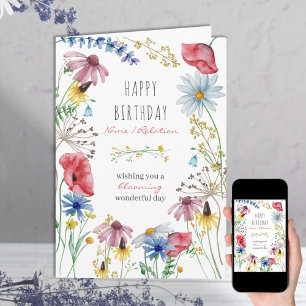 Wilde bloemen Wonderful Floral Lijst Kaart