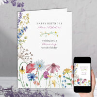 Wilde bloemen Wonderful Happy Birthday