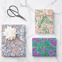 Wilde Bloemen Wrapping Paper - Kleurrijk Trio