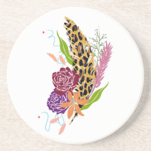 wilde bloemen zandsteen onderzetter