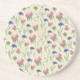 Wilde bloemen zandsteen onderzetter