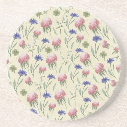 Wilde bloemen zandsteen onderzetter (Voorkant)