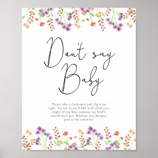 Wilde bloemen Zeg niet schatje Poster (Voorkant)