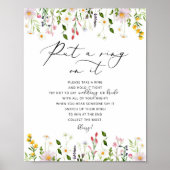 Wilde bloemen zeggen bruid niet kado voor bruidspa poster (Voorkant)