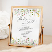 Wilde bloemen zeggen bruid niet kado voor bruidspa poster