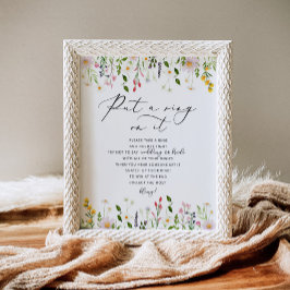 Wilde bloemen zeggen geen bruid bruiloft poster