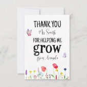 wilde bloemen zomer leraar waardering dank u bedankkaart (Voorkant)